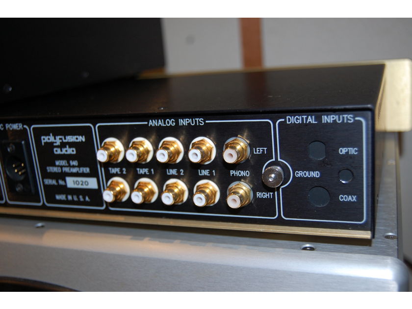 Polyfusion Audio 940 Preamp with 335 Power Supply and Optional MM/MC Phono