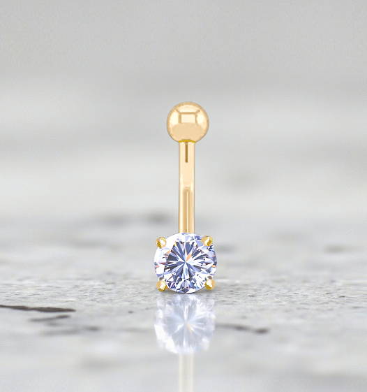 Solid gold diamond belly rings. Pobjoy Diamonds