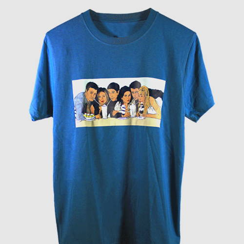 blue cotton shirt with front FRIENDS dtf printing Manila Philippines