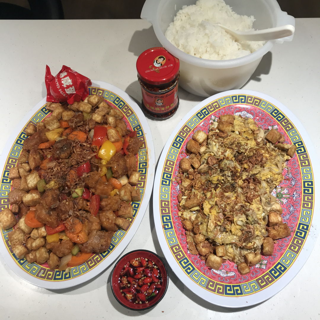 Sweet and Sour Pork with Bean sprout Omelette
