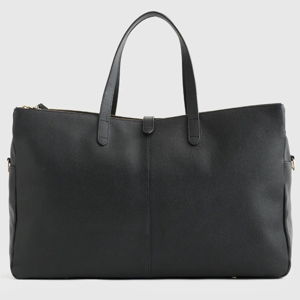Italian Leather Triple Compartment Weekender (Black)