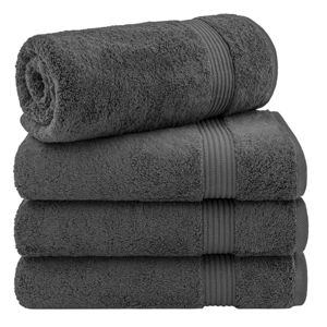 American Soft Linen Bekos Premium 100% Turkish Cotton 4-Piece Bath Towel Set - Macy's Dark Gray