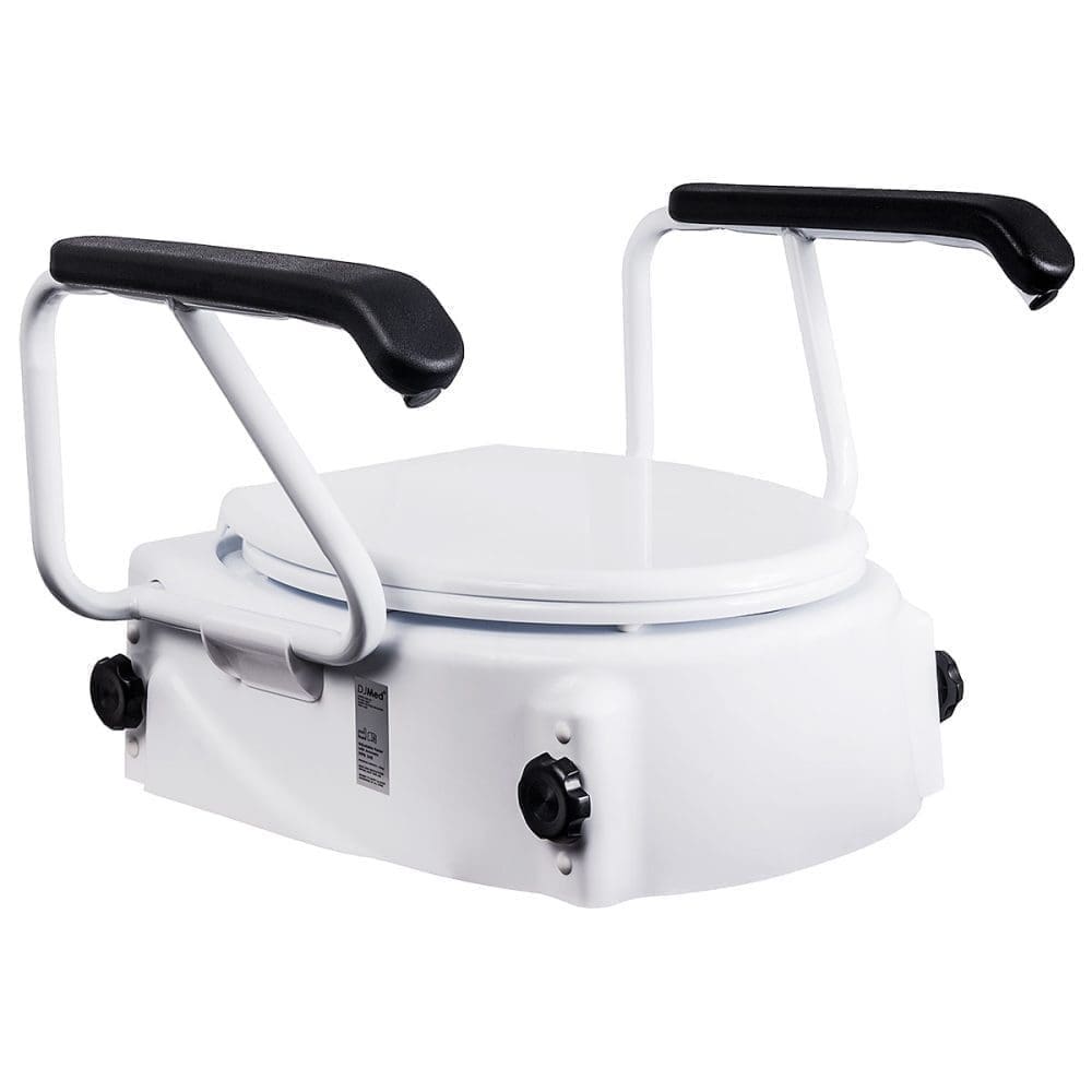 Adjustable Raised Toilet Seat With Armrests