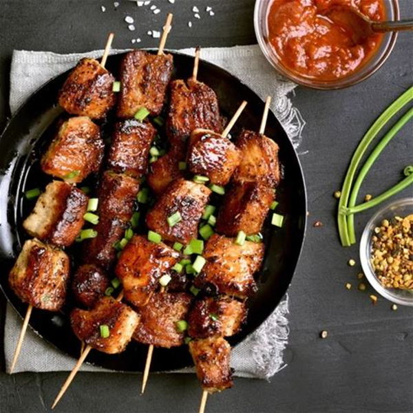 Photo of Honey Sriracha Chicken Thigh Kabobs