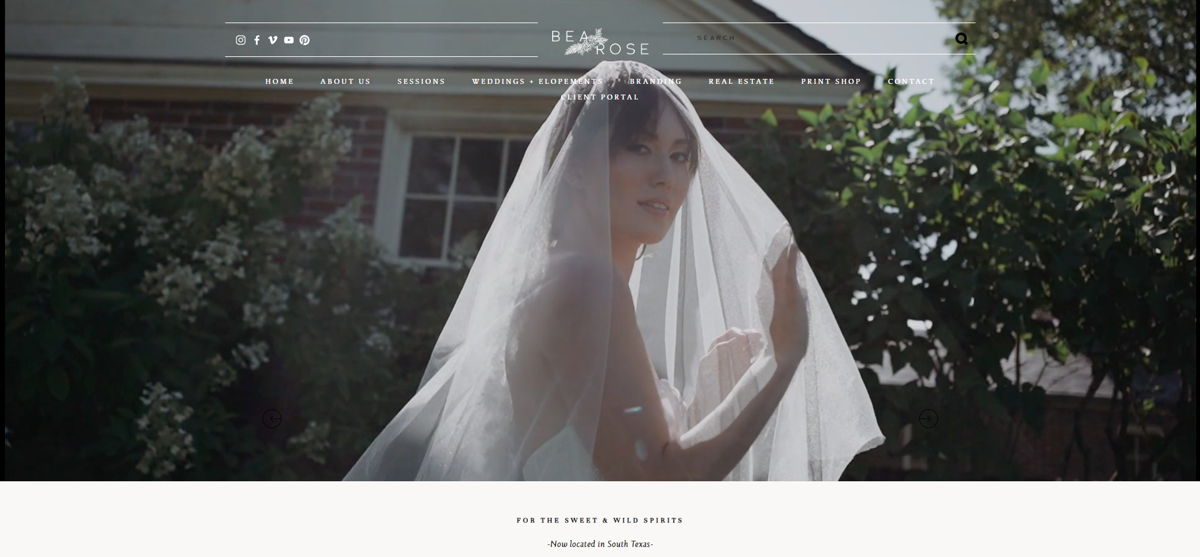 Screenshot of Bea Rose Films, from the videography websites collection.