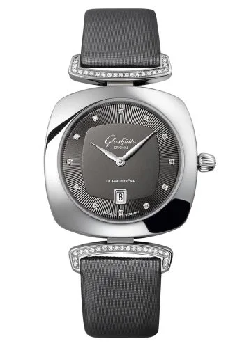 Pavonina Date Stainless Steel / Diamond / Grey / Calf - Pin
