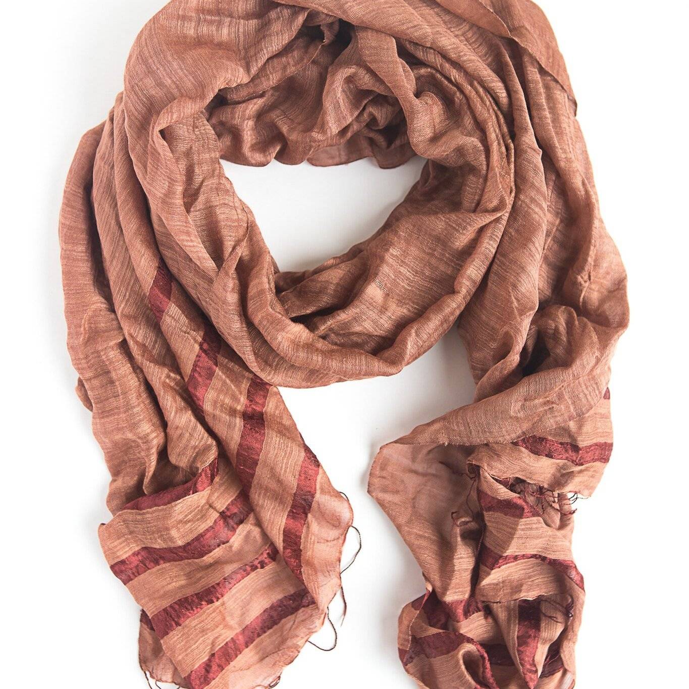 pumpkin striped handwoven scarf from Fair Anita