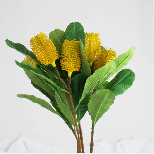 Banksia Spray Yellow - Realistic Artificial Flowers - Image 2