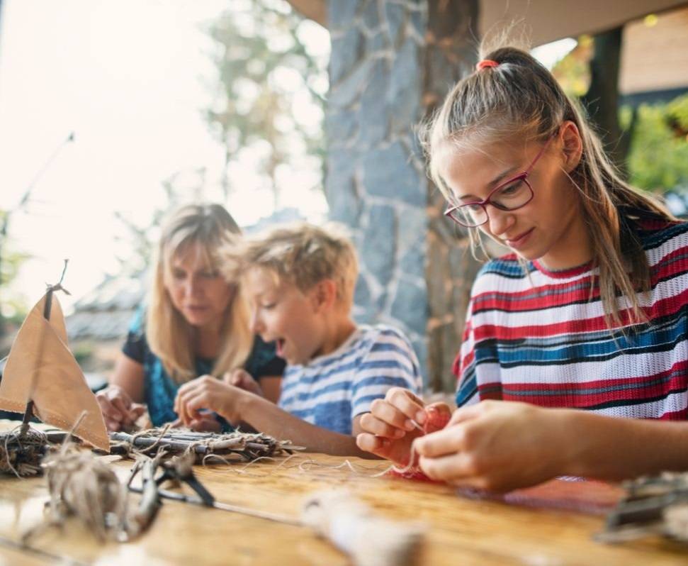 kids crafting sustainable product
