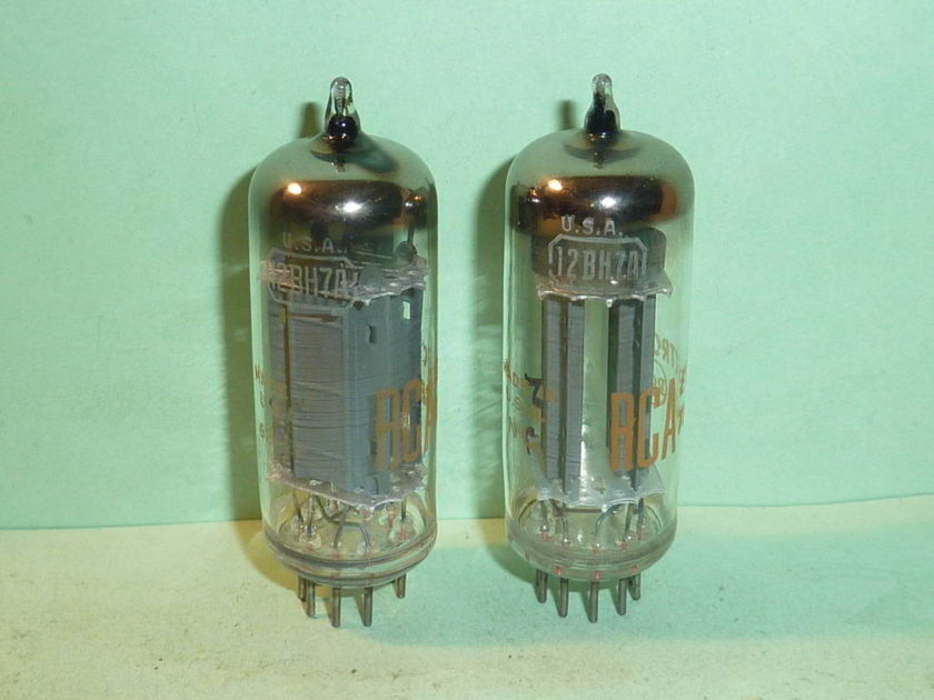 RCA 12BH7A Tubes, Matched Pair, Tested, NOS, NIB