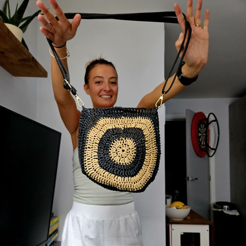 Umhängetasche aus Stroh – Häkelanleitung