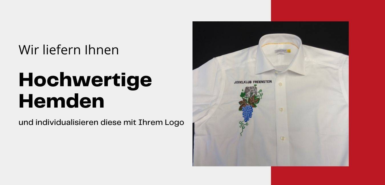 Hochwertige Hemden bestickt mit Logo von Verein Freinstein Jodel Club