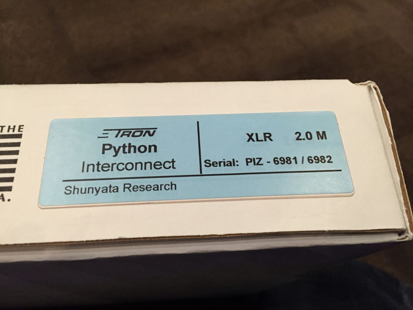 Shunyata Research ΞTRON® Python Interconnect XLR 2.0M