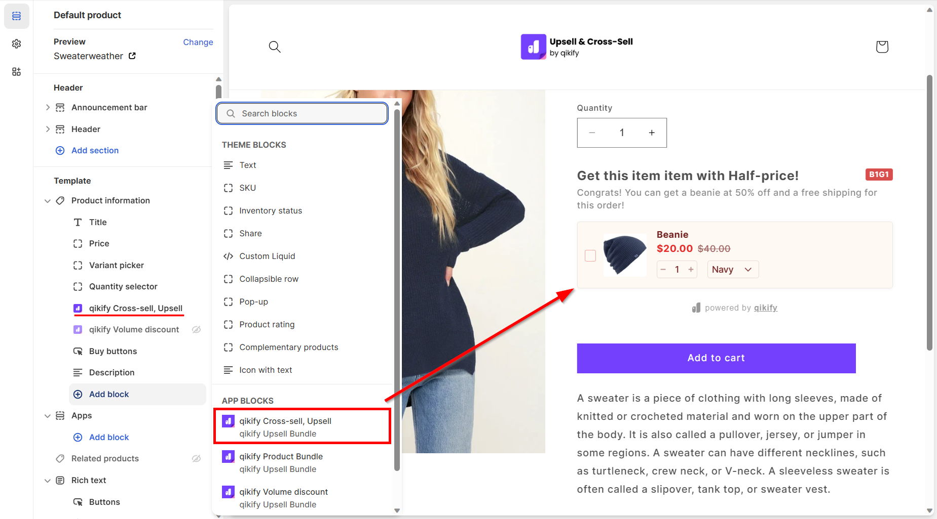 Qikify Upsell Cross-sell app