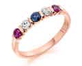 Bespoke diamond and ruby gold eternity  rings in Surrey - Pobjoy Diamonds