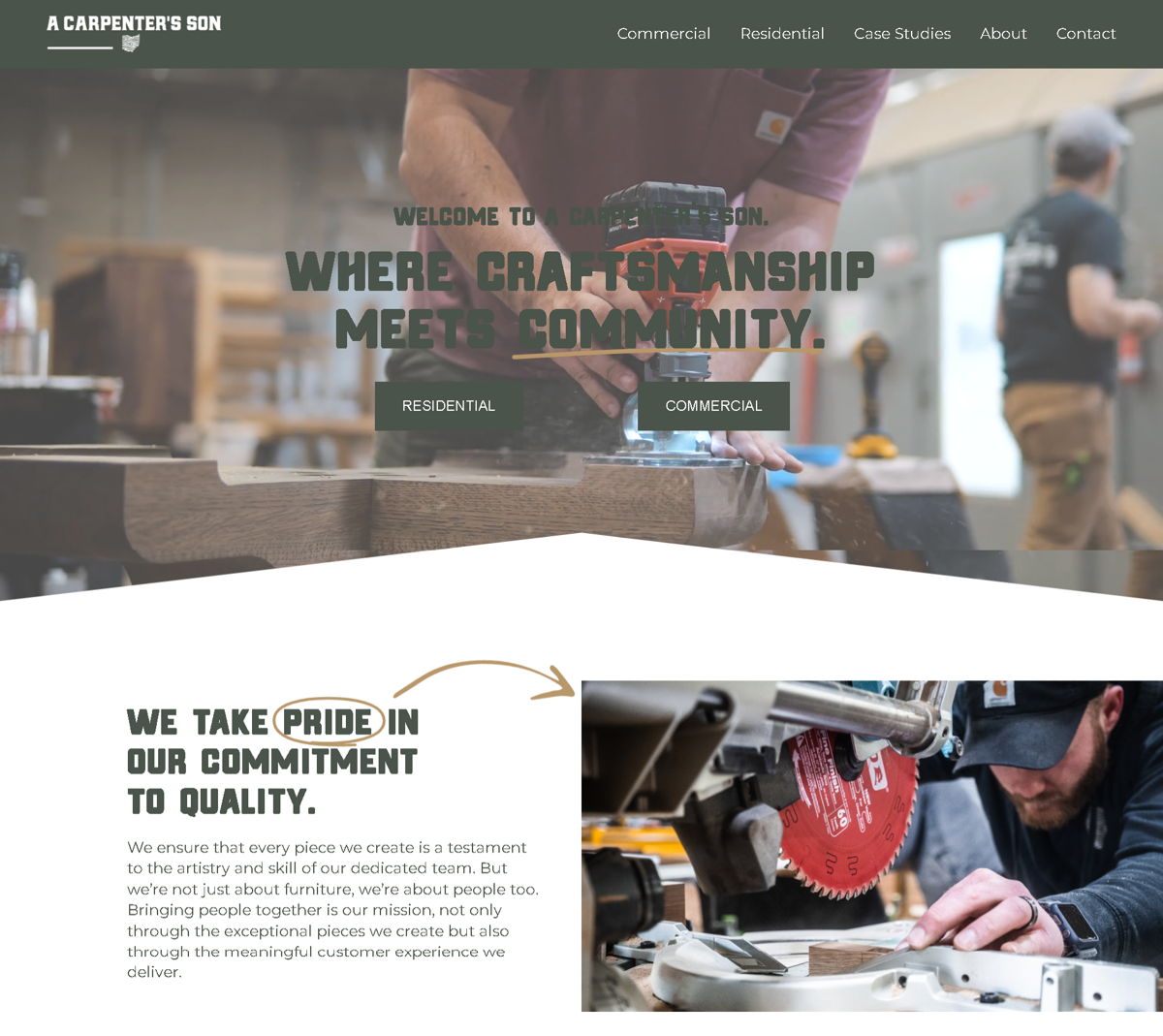 Screenshot of A Carpenter's Son, from the carpentry websites collection.