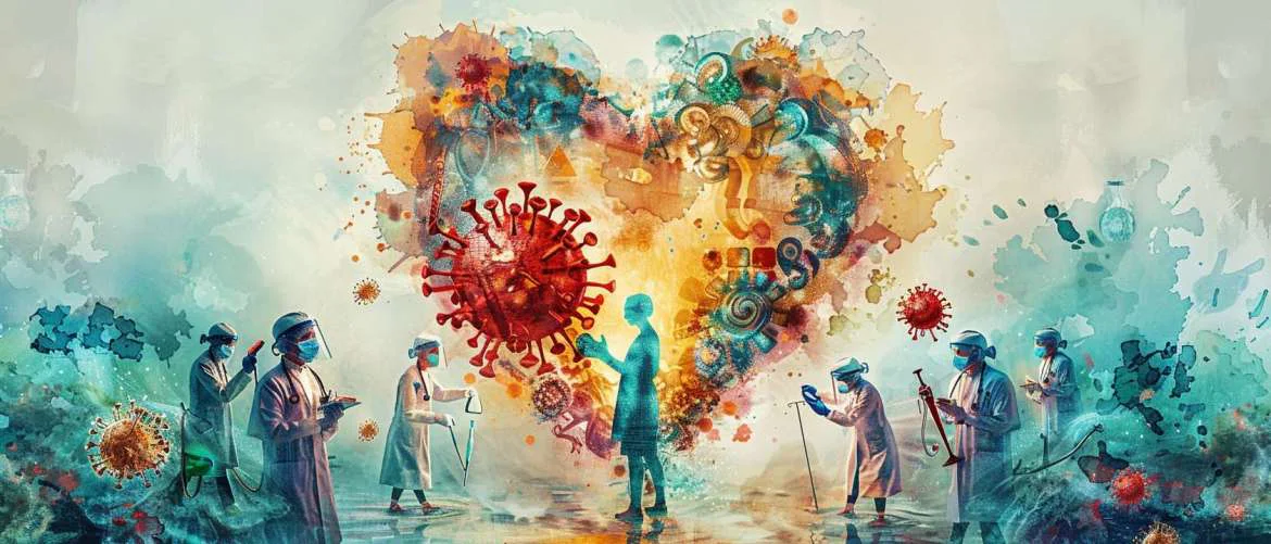 Illustration symbolizing healthcare workers' dedication and hope during pandemic