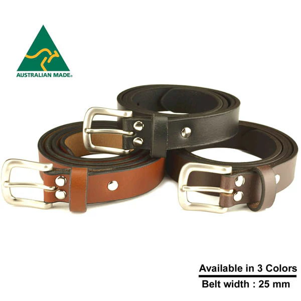 Australian Made Genuine Leather Belt 25 mm