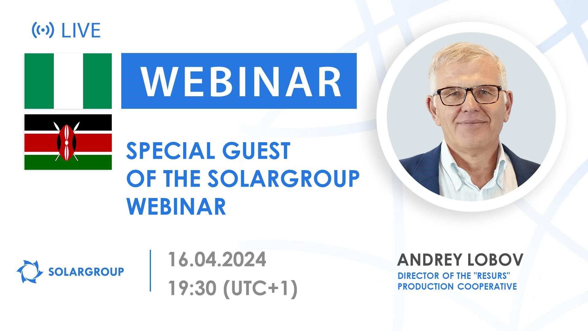 Nigeria. Special guest of the SOLARGROUP webinar