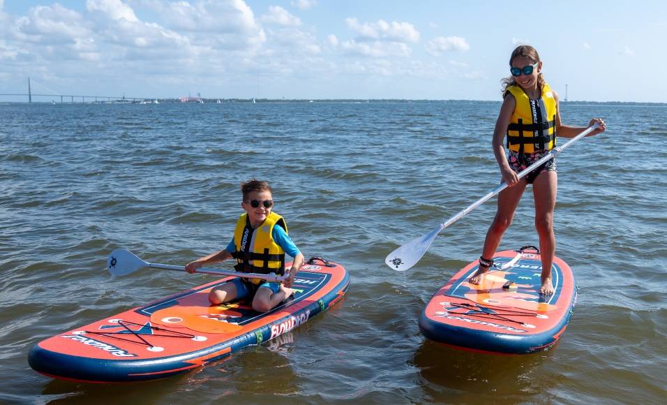 Funwater inflatable paddle board for kids are stability in Canada lake
