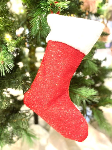 Red Shimmery or Sequined Stocking