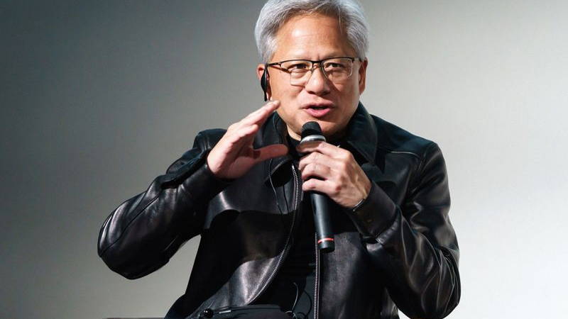 TOKYO, JAPAN - JULY 16: NVIDIA Corp. CEO Jensen Huang speaks during a joint press conference with representatives of Fujitsu Ltd., FANUC Corp., YASKAWA Electric Corp. and Kawasaki Heavy Industries Ltd. on July 16, 2026, in Tokyo, Japan. The companies anno
