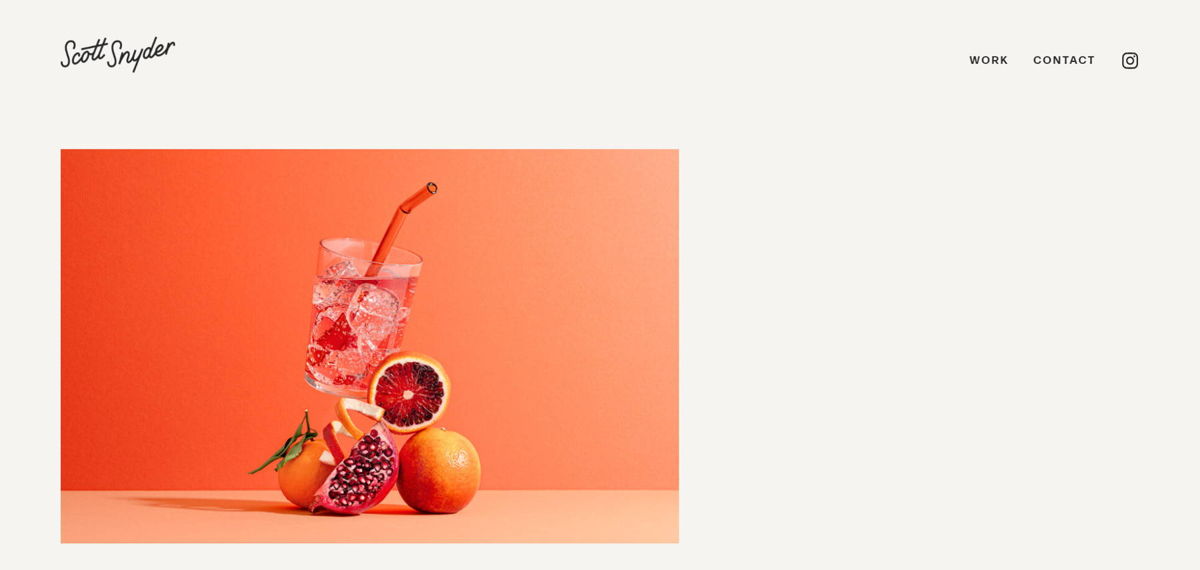 Screenshot of Scott Snyder, from the squarespace portfolio examples collection.