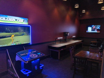 Golden Tee and shuffleboard