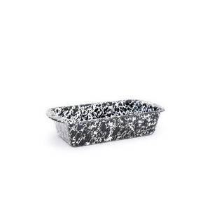 enamel splatter loaf pan - black
