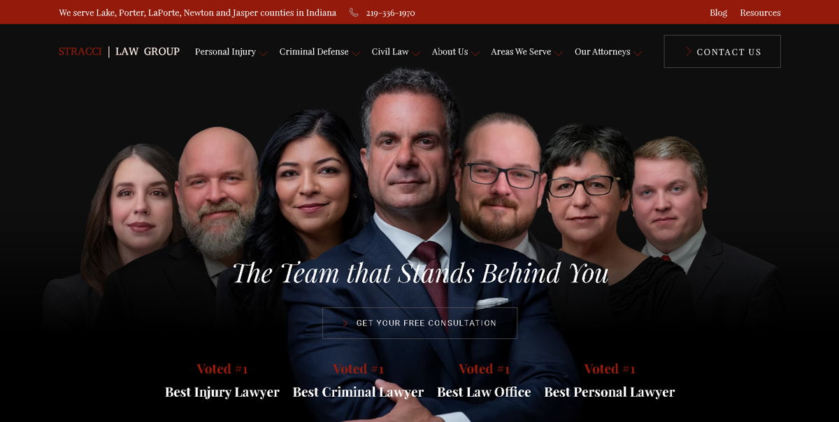 Screenshot of Stracci Law Group, from the law firm websites collection.