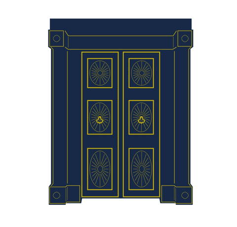 Silhouette of an antique Indian door and frame from Gujarat