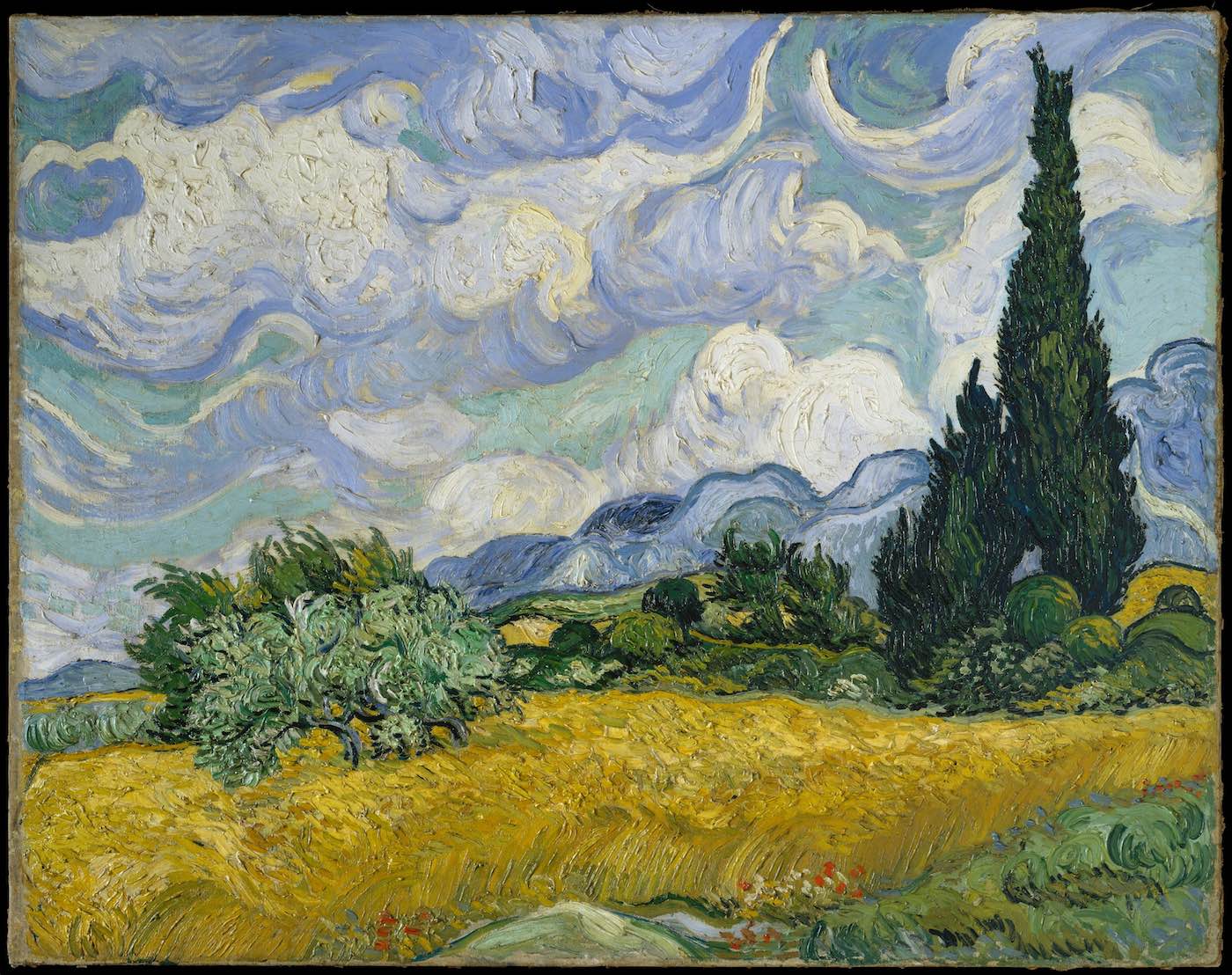 Wheat Field with Cypresses, 1889, Vincent van Gogh