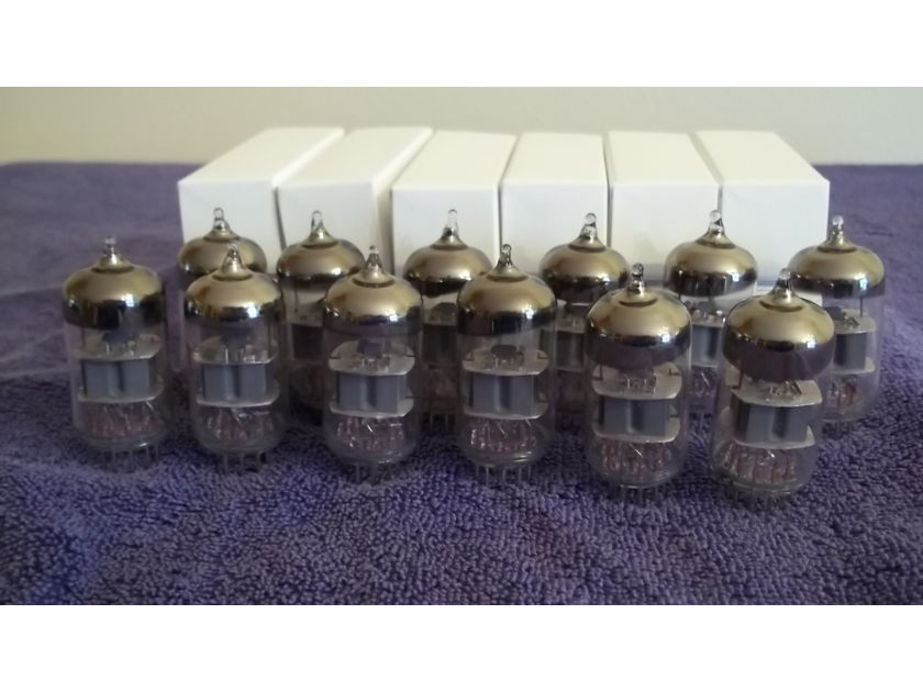 Audio Research SP-10 preamp tube set, 12 NOS tubes, smooth plates, Amplitrex tested and low noise