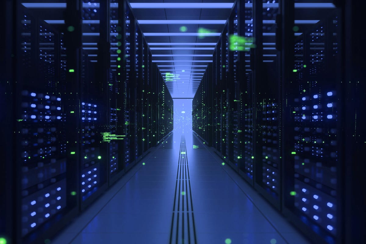 Crypto mining rigs in a datacenter