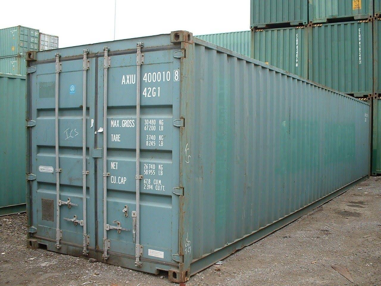 40 foot shipping container side view