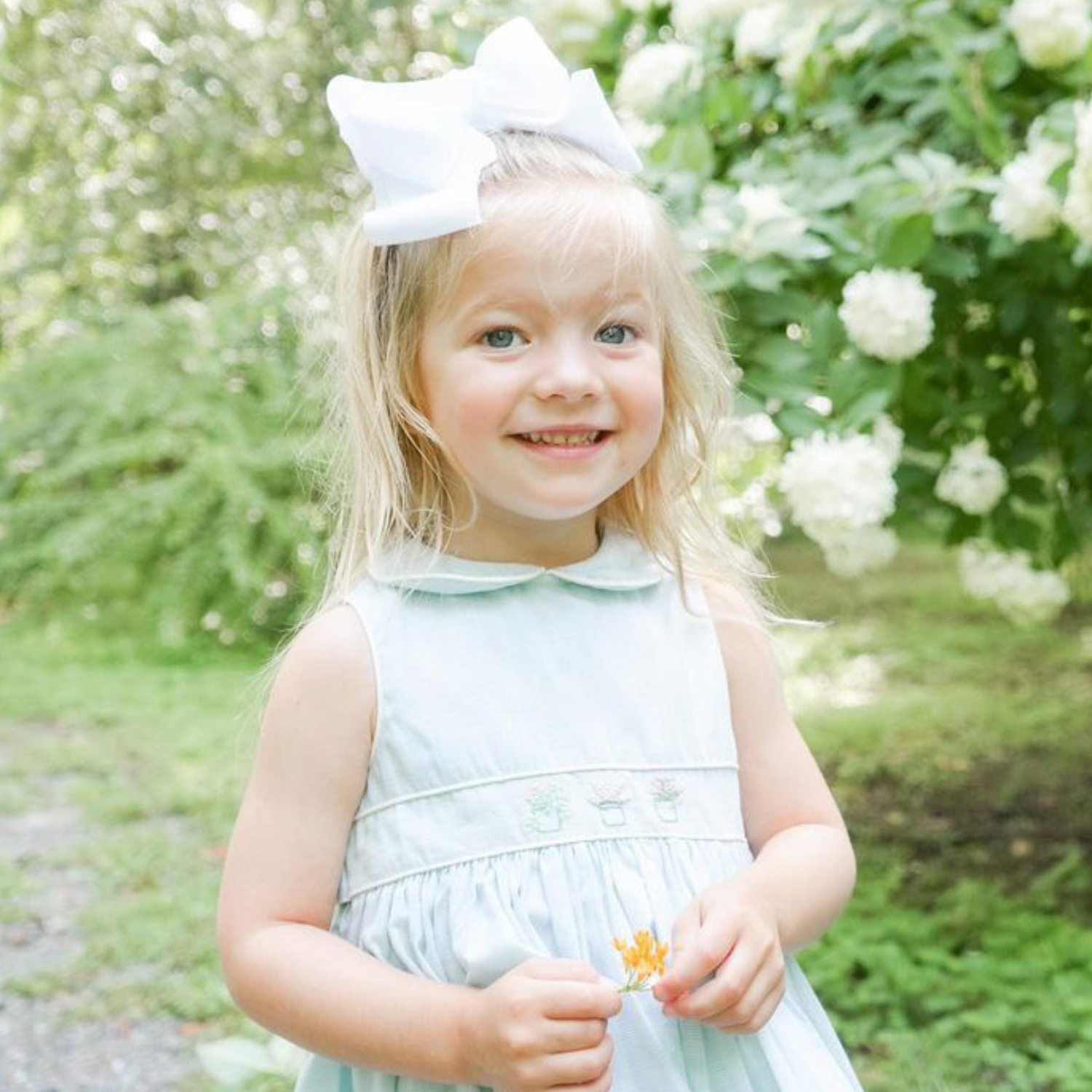 Garden party pastel smocked dress