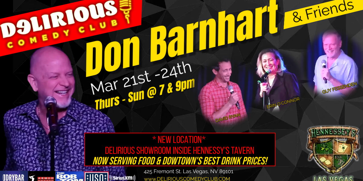 Delirious Comedy Club Moves To Hennessy's Tavern Showroom promotional image