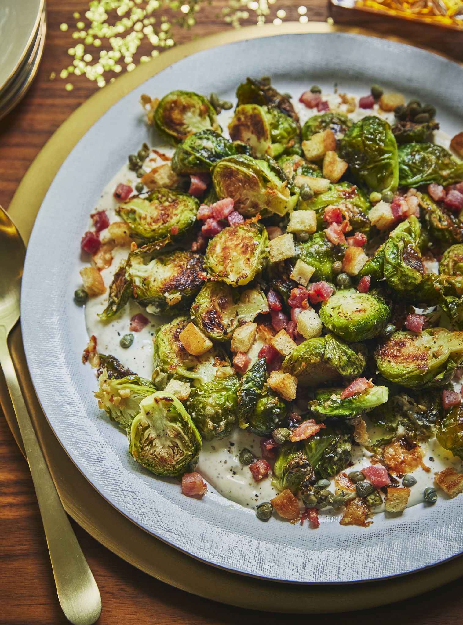 Roasted Brussels Sprouts with Parmesan and Caesar Dressing | RICARDO