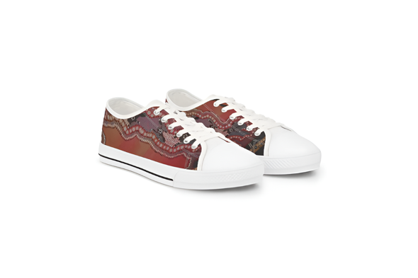 Aboriginal Art Low Top Sneakers, Indigenous Tribal Shoes