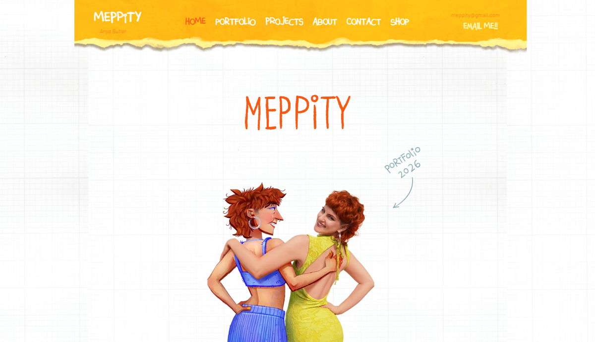Screenshot of Meppity , from the character design portfolios collection.