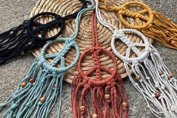 DIY Macrame Peace Sign