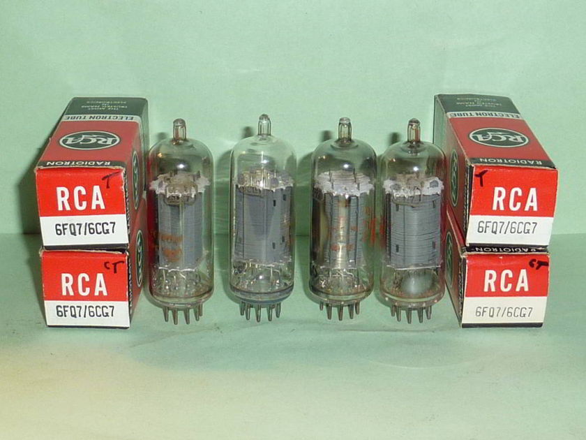 RCA 6CG7 6FQ7 Clear Top Tubes, Matched Quad, Tested, NOS, NIB