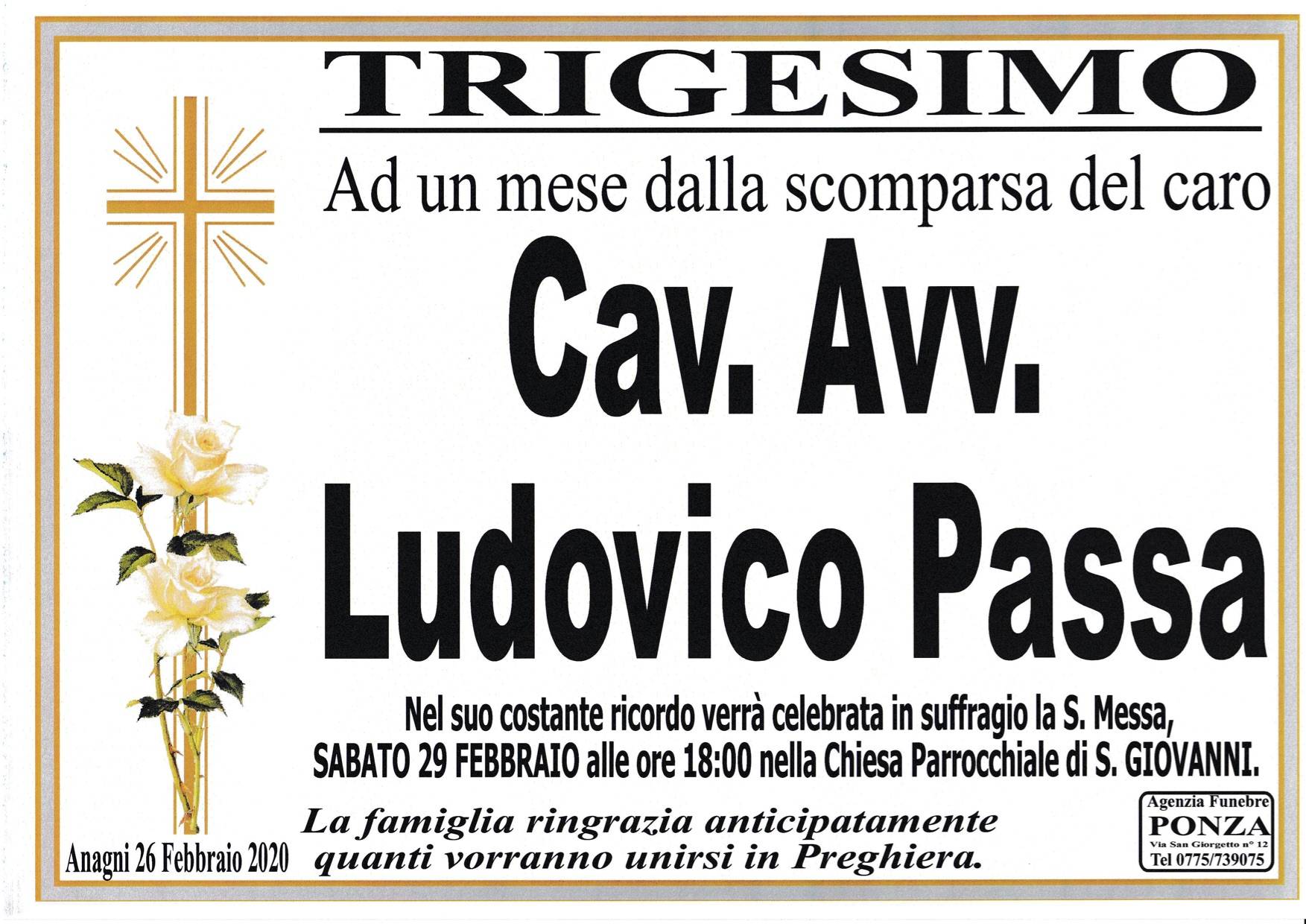 Cav. Avv. Ludovico Passa