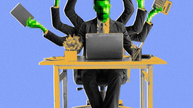 Image may contain: Computer, Electronics, Laptop, Pc, Furniture, Table, Desk, Adult, Person, Clothing, Footwear, and Shoe
