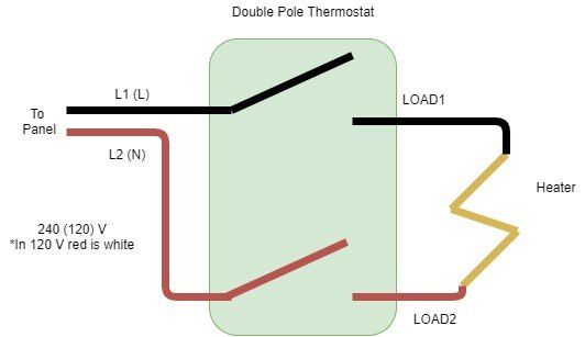 double pole thermostat wiring