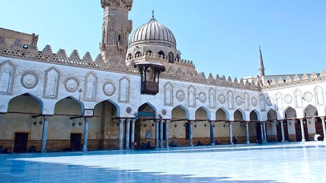 Courtyard of the Al-Azhar Mosque in Cairo, Egypt