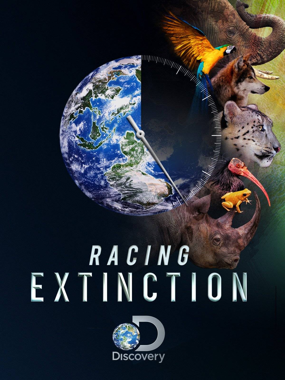 Poster of 'The Race extinction', documentary on the next possible mass extinction by humans.