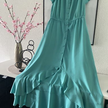 VISKOSE Kleid in Smaragdgrün