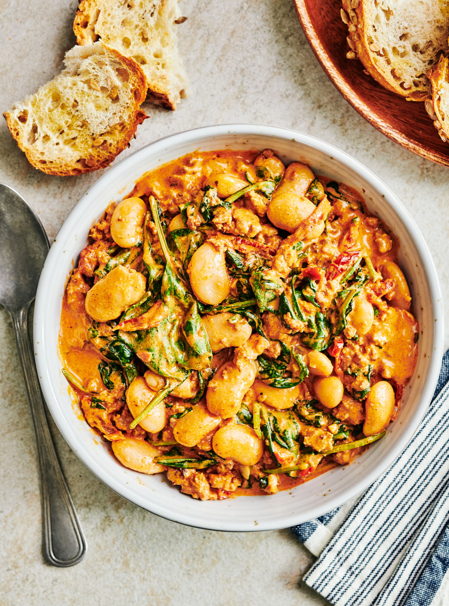 One-Pot Creamy Beans with Sausage | RICARDO