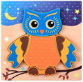 A colorful wooden puzzle shaped like an owl.